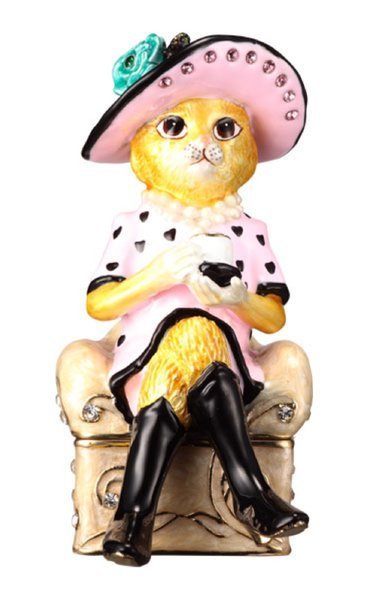 "SophistiCAT" Collectable by TrinCATZ Cat Jewelled Box-Figure