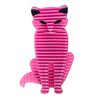 Cat Brooch Sitting Acrylic Pink White Stripes Appr 6cm High