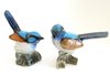 Miniature Porcelain Set/2 Blue Wrens Approx 4.5cm High