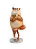 Yoga Cat Figurine, Tree Pose Ginger/Brown Approx 16cm High