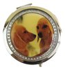Dog Mirror Compact - Diamonte decorated Dachshund Pups