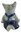 Miniature Ceramic Cat figurine, Grey Tabby in Blue Jumpsuit