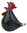 Glass Rooster Sitting Figurine 10 cm High - Black