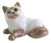 Miniature Ceramic Cat figurine Choc Point Siamese Small Lying
